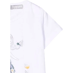 T-SHIRT M/SHORT WHITE/LILAC