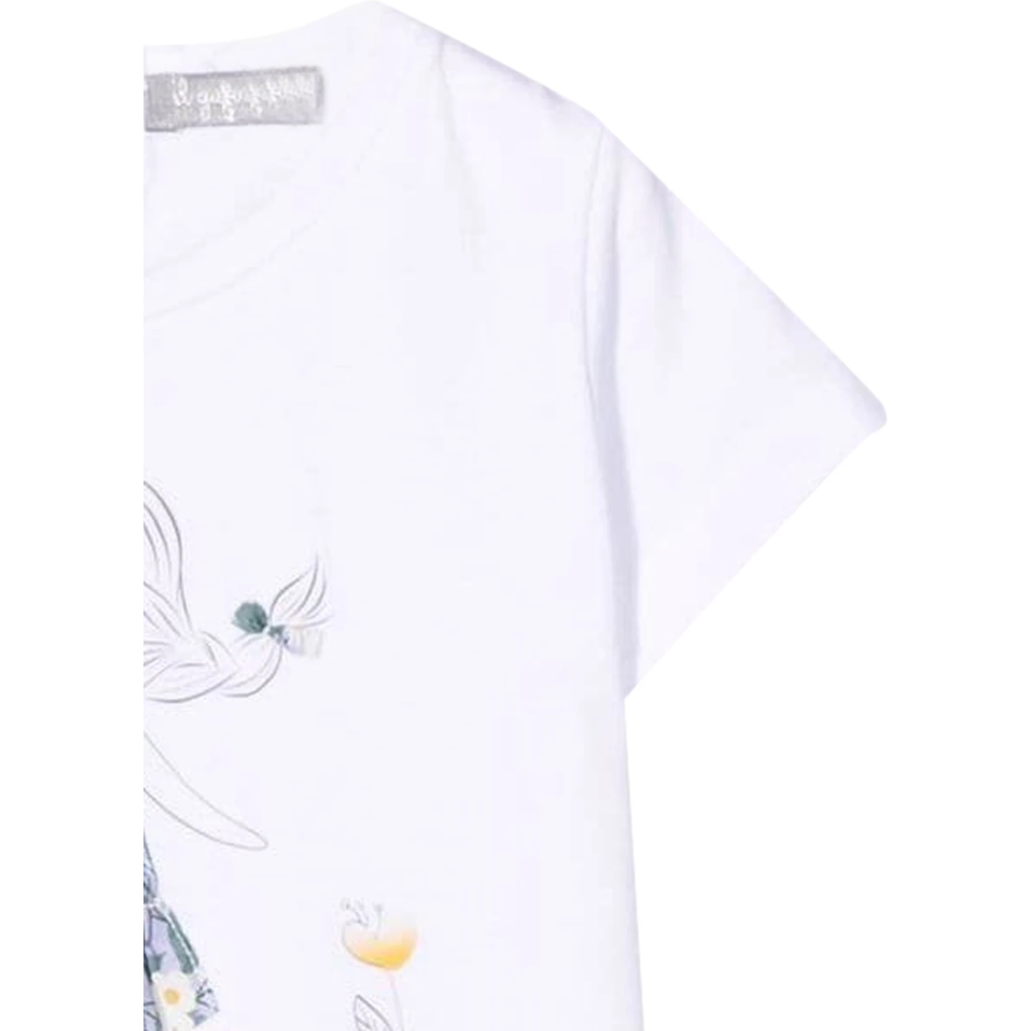 T-SHIRT M/SHORT WHITE/LILAC