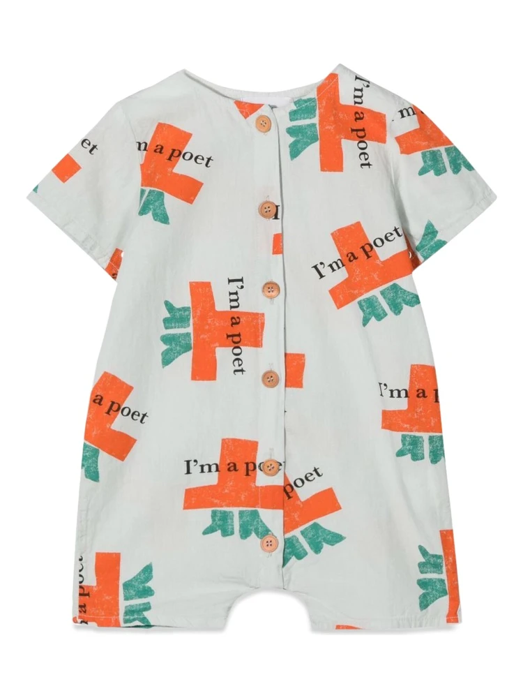 I'M A POET ALL OVER WOVEN PLAYSUIT