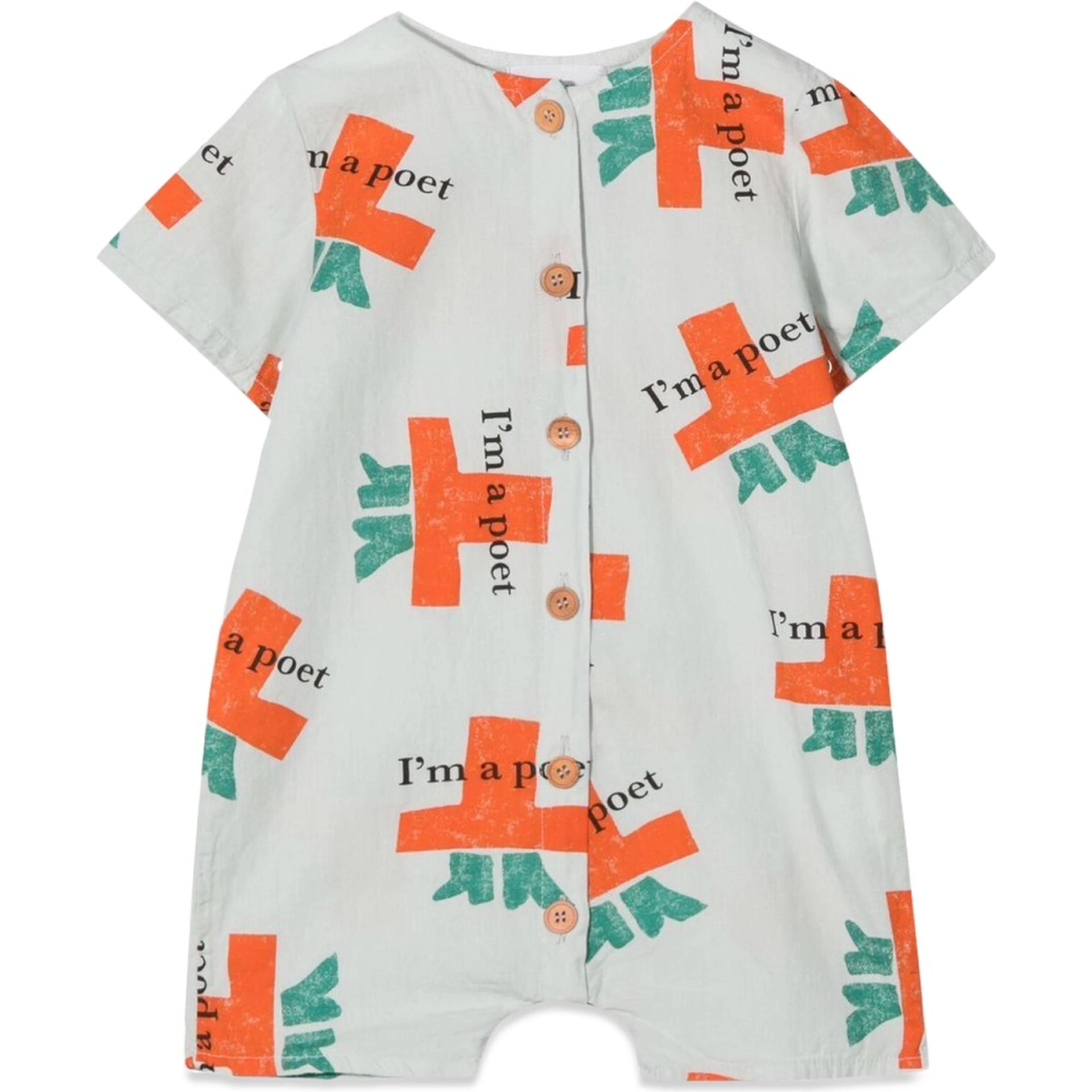 I'M A POET ALL OVER WOVEN PLAYSUIT