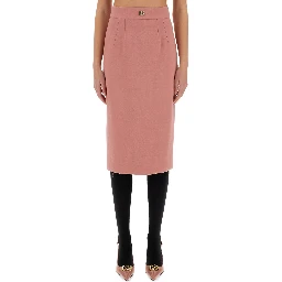 DG LOGO LONGUETTE PENCIL SKIRT