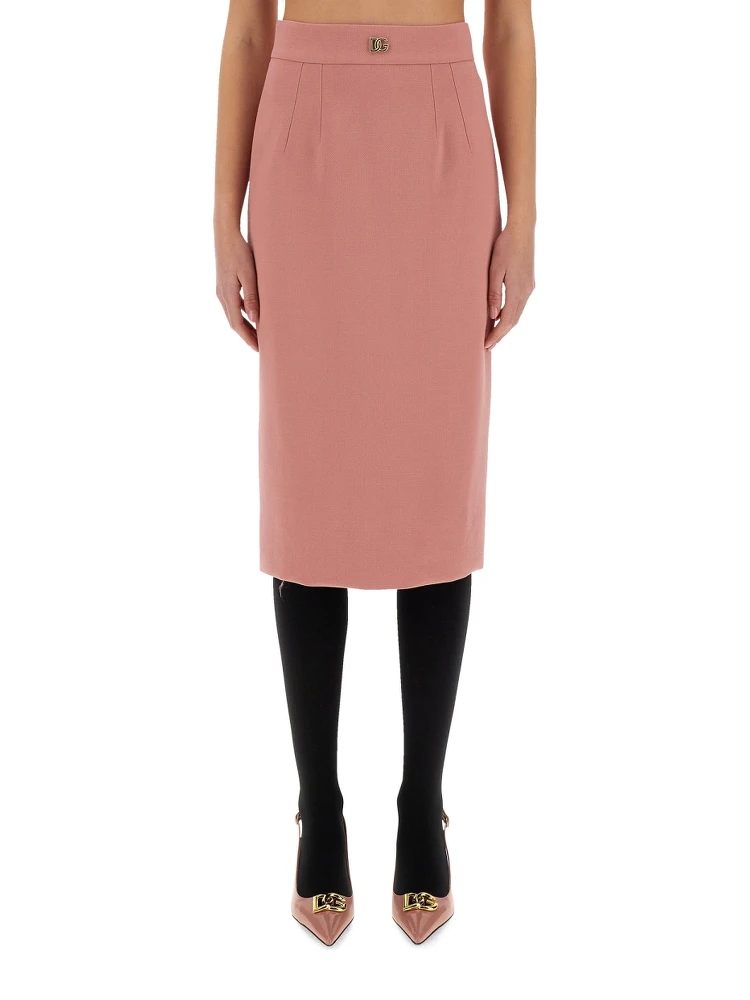 DG LOGO LONGUETTE PENCIL SKIRT