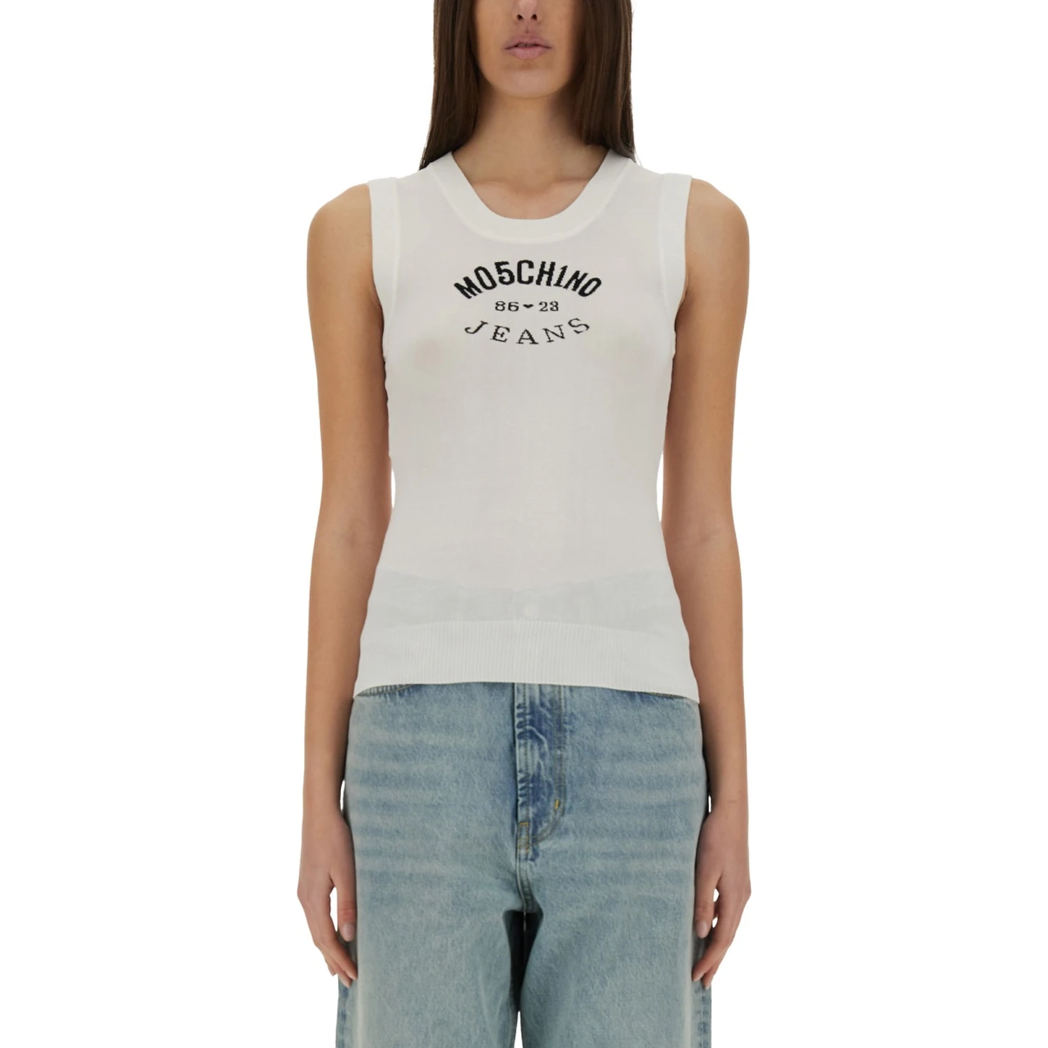 KNIT TOP WITH INLAY LOGO