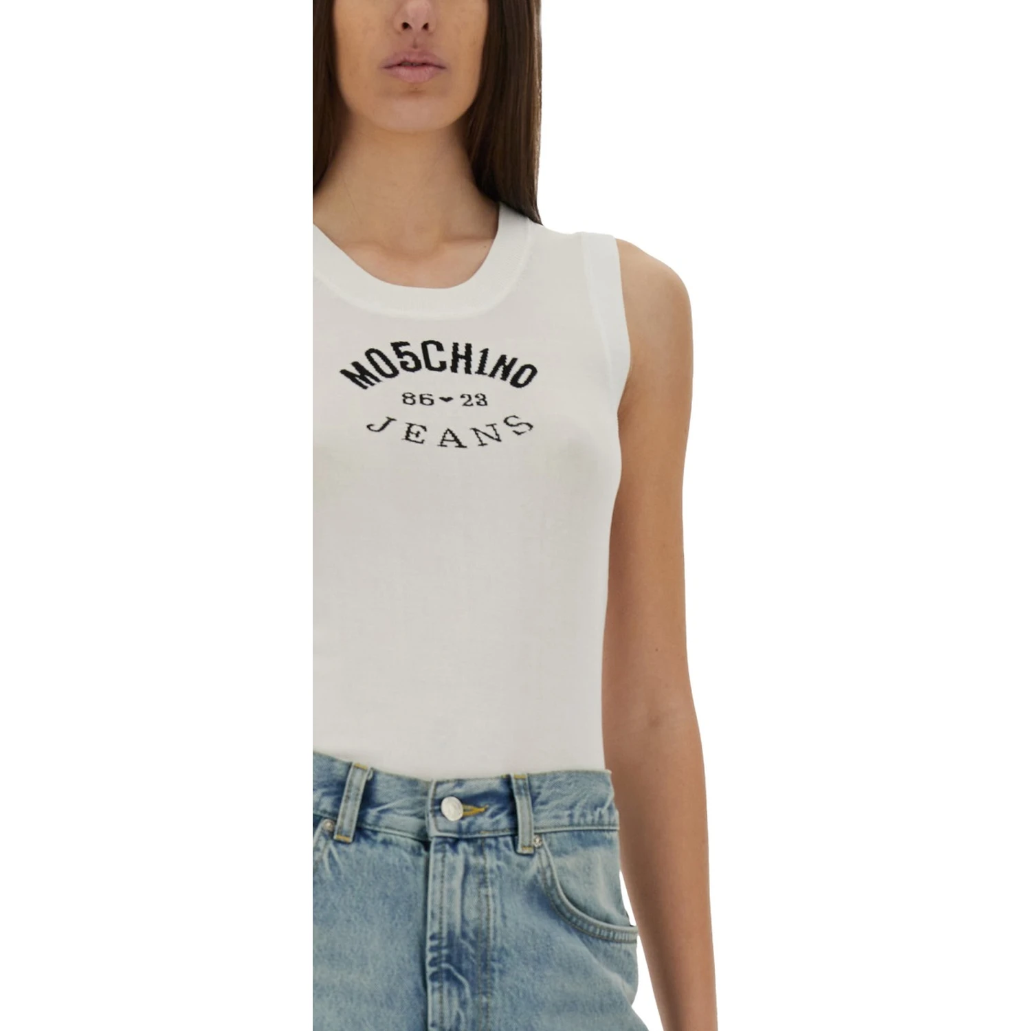 KNIT TOP WITH INLAY LOGO