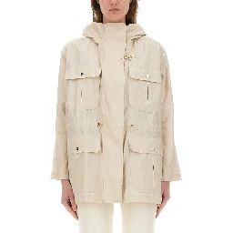 LINEN AND COTTON CANVAS PARKA