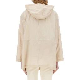 LINEN AND COTTON CANVAS PARKA