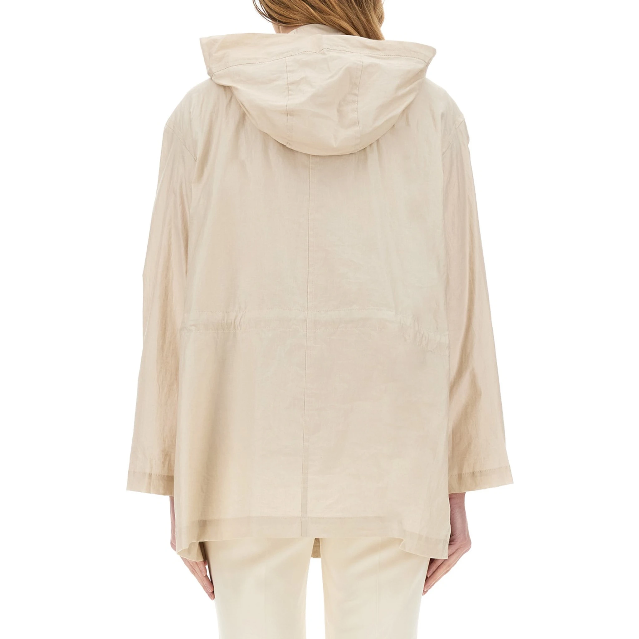 LINEN AND COTTON CANVAS PARKA