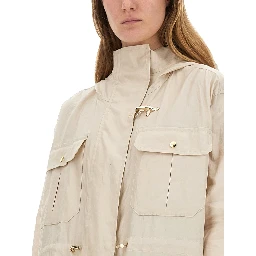 LINEN AND COTTON CANVAS PARKA