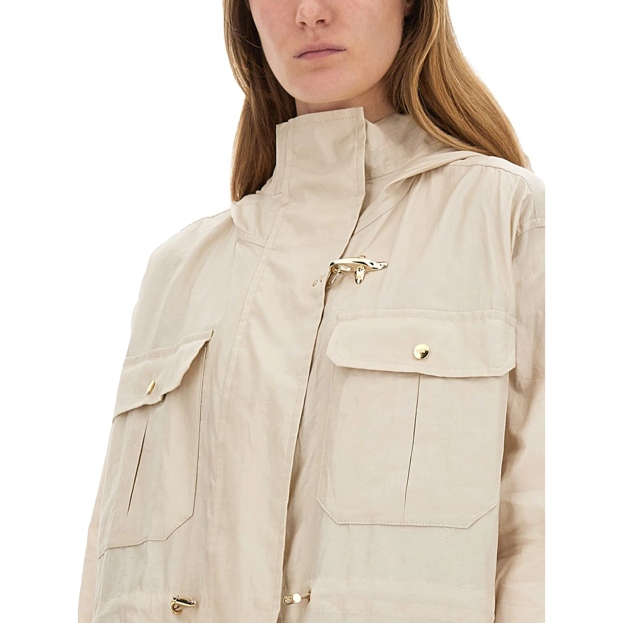 LINEN AND COTTON CANVAS PARKA