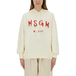 SWEATSHIRT WITH BRUSHED LOGO