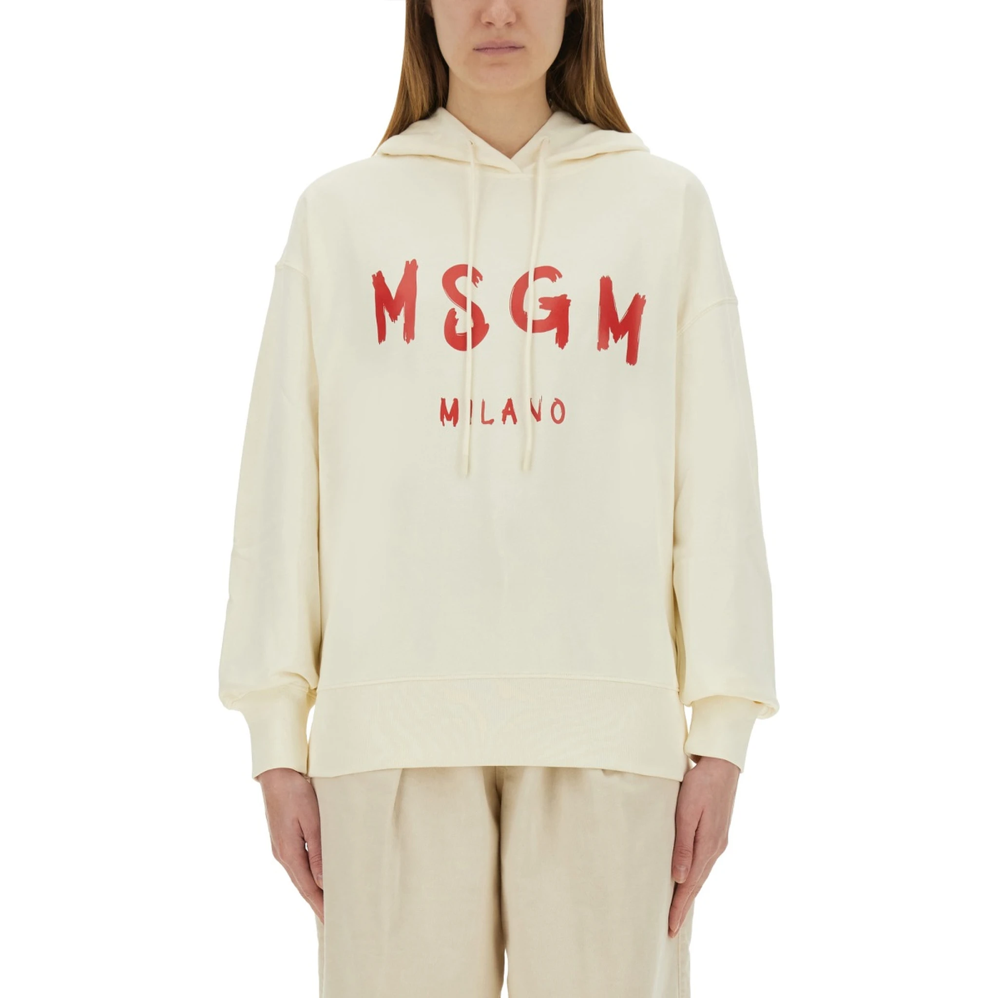 SWEATSHIRT WITH BRUSHED LOGO