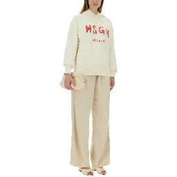 SWEATSHIRT WITH BRUSHED LOGO