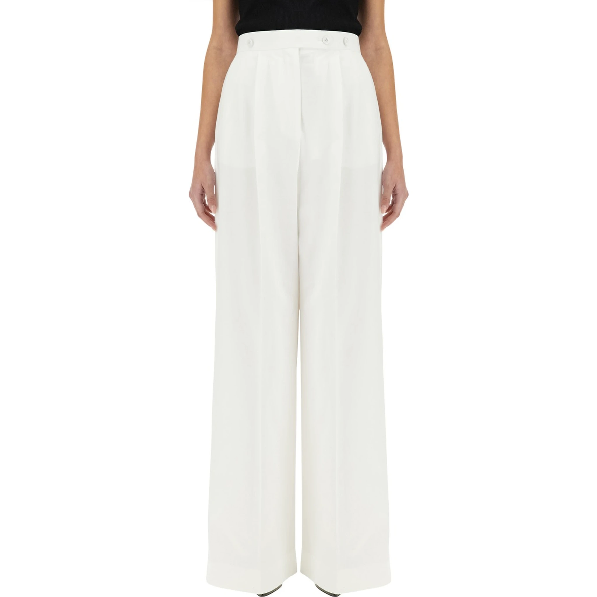 COTTON PLEATED PANTS