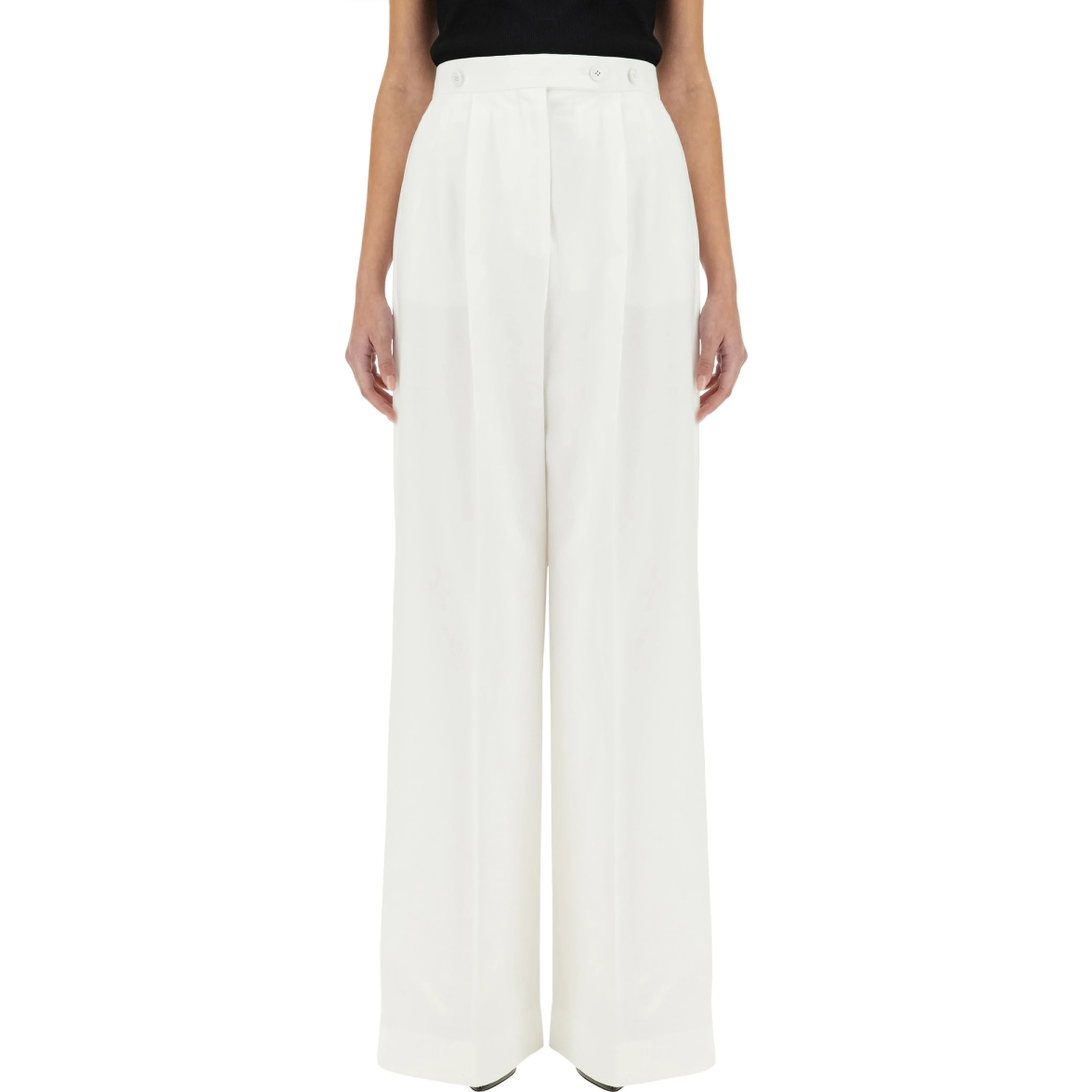 COTTON PLEATED PANTS