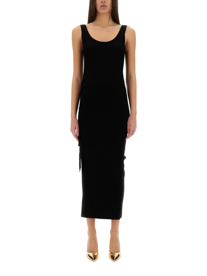 STRETCH WOOL BLEND CAMISOLE DRESS