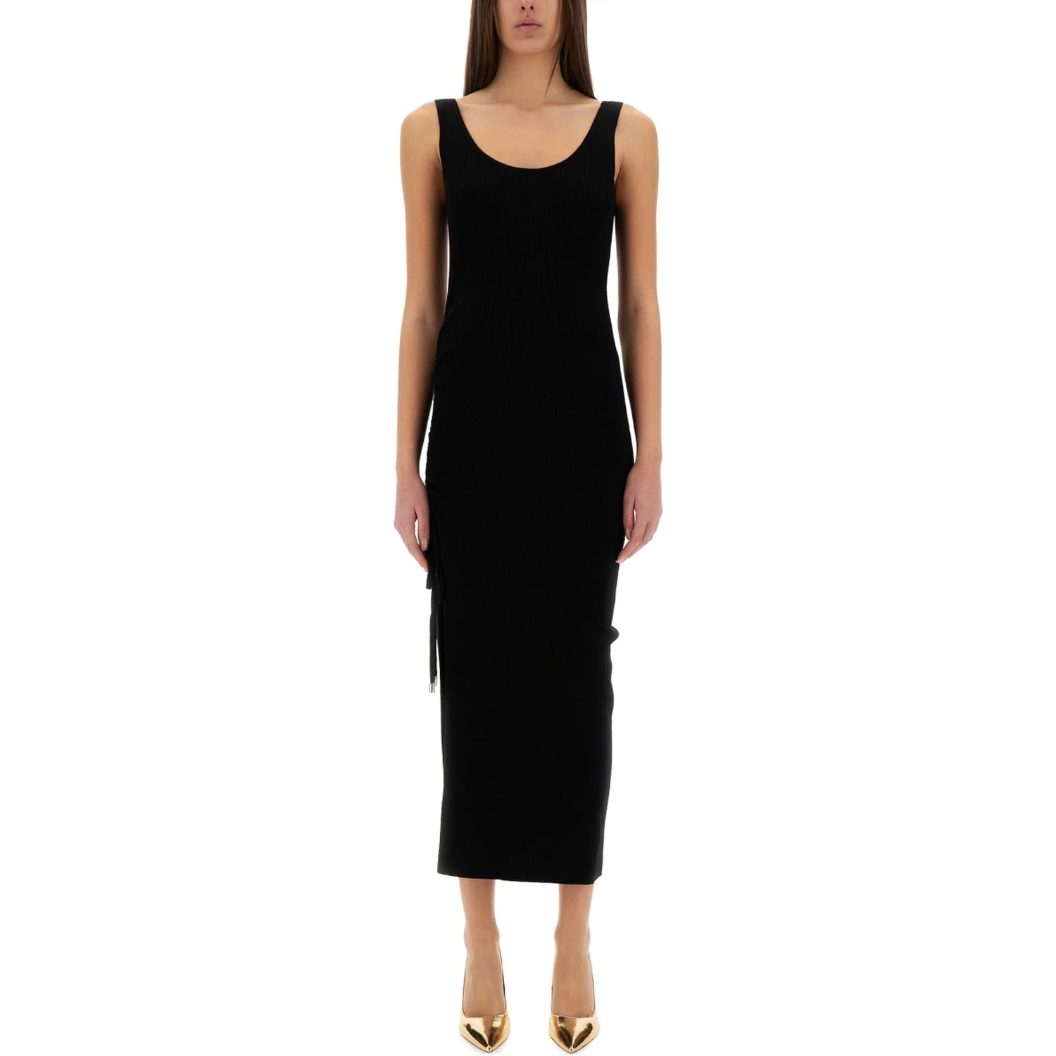 STRETCH WOOL BLEND CAMISOLE DRESS