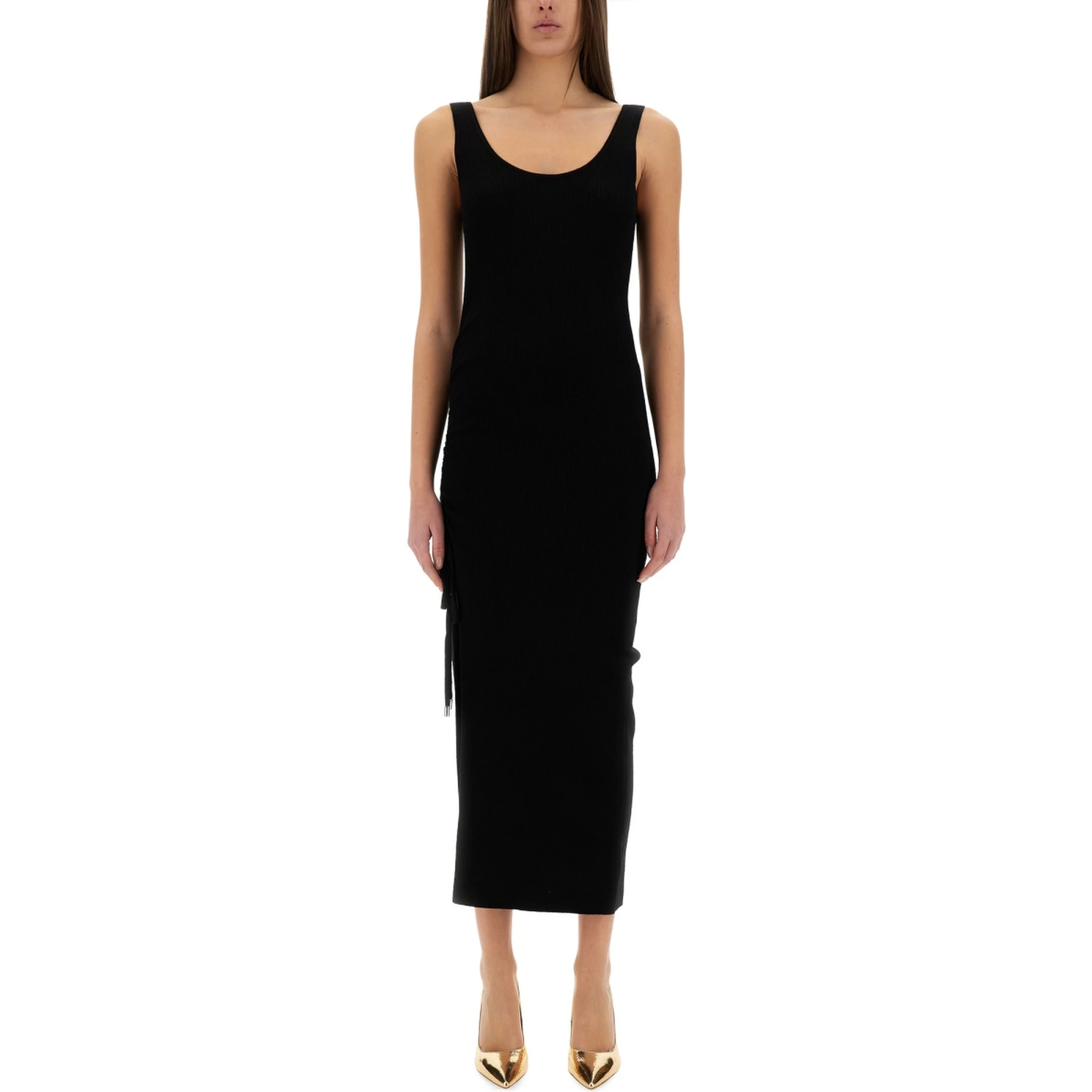 STRETCH WOOL BLEND CAMISOLE DRESS
