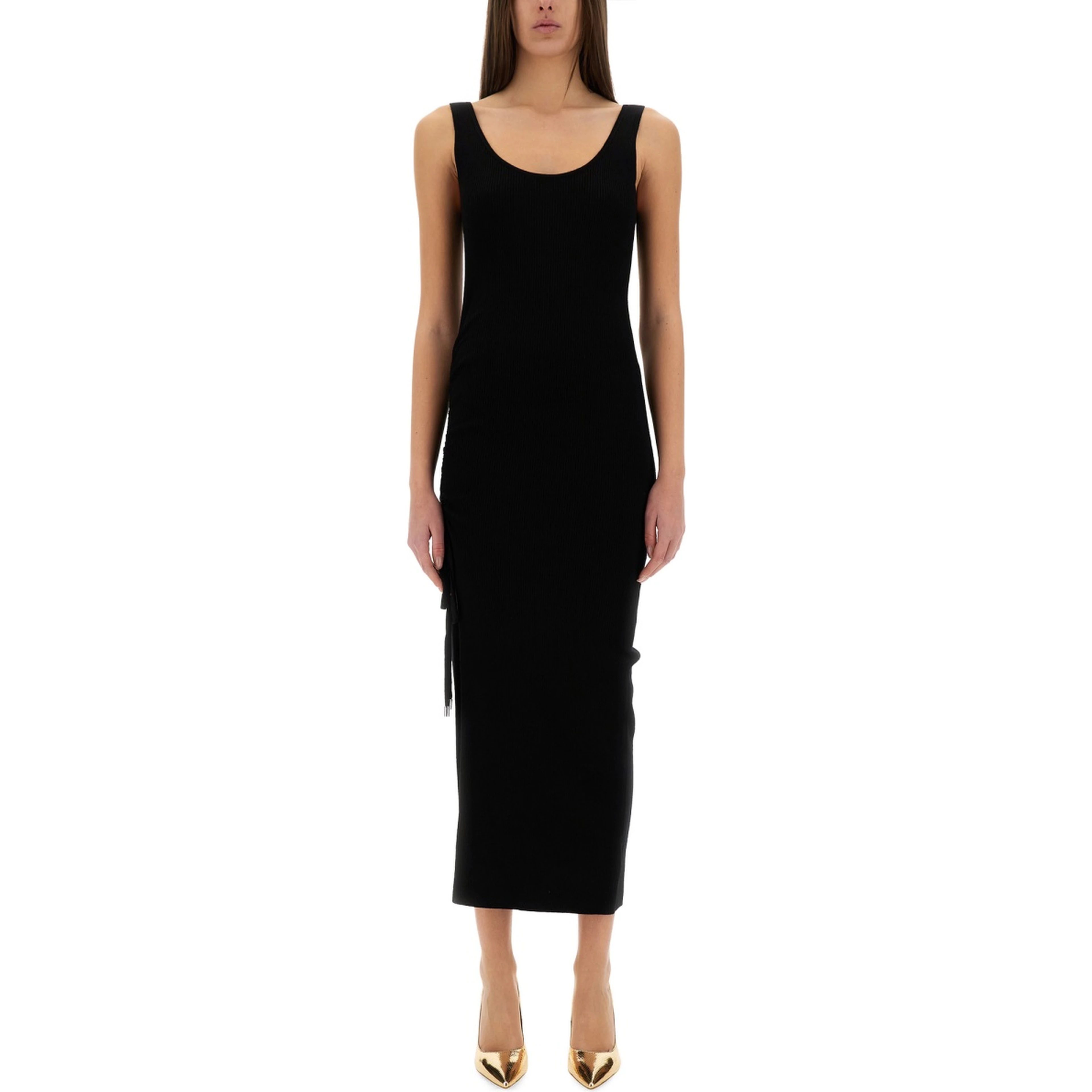 STRETCH WOOL BLEND CAMISOLE DRESS