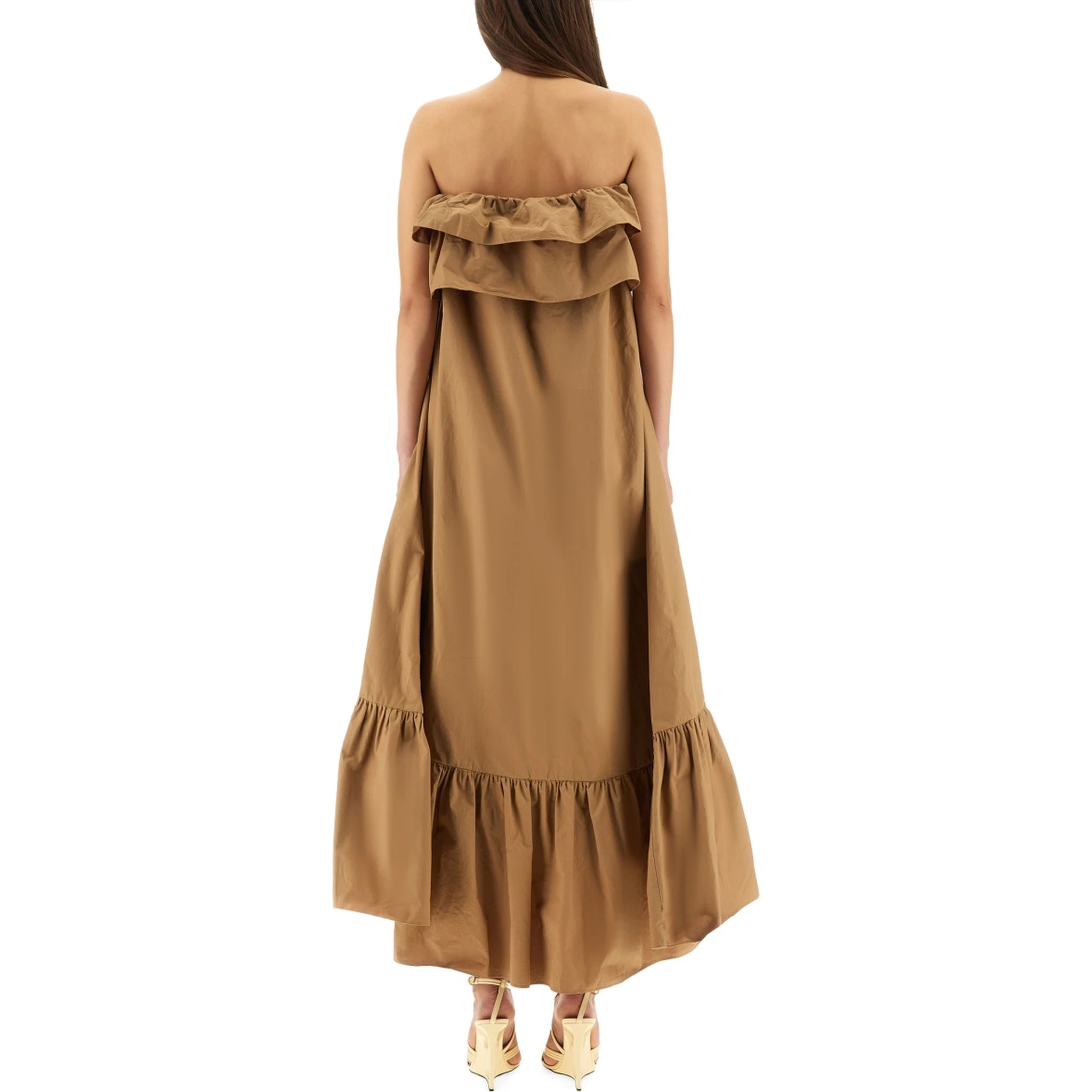 COTTON TWILL RUFFLE DRESS