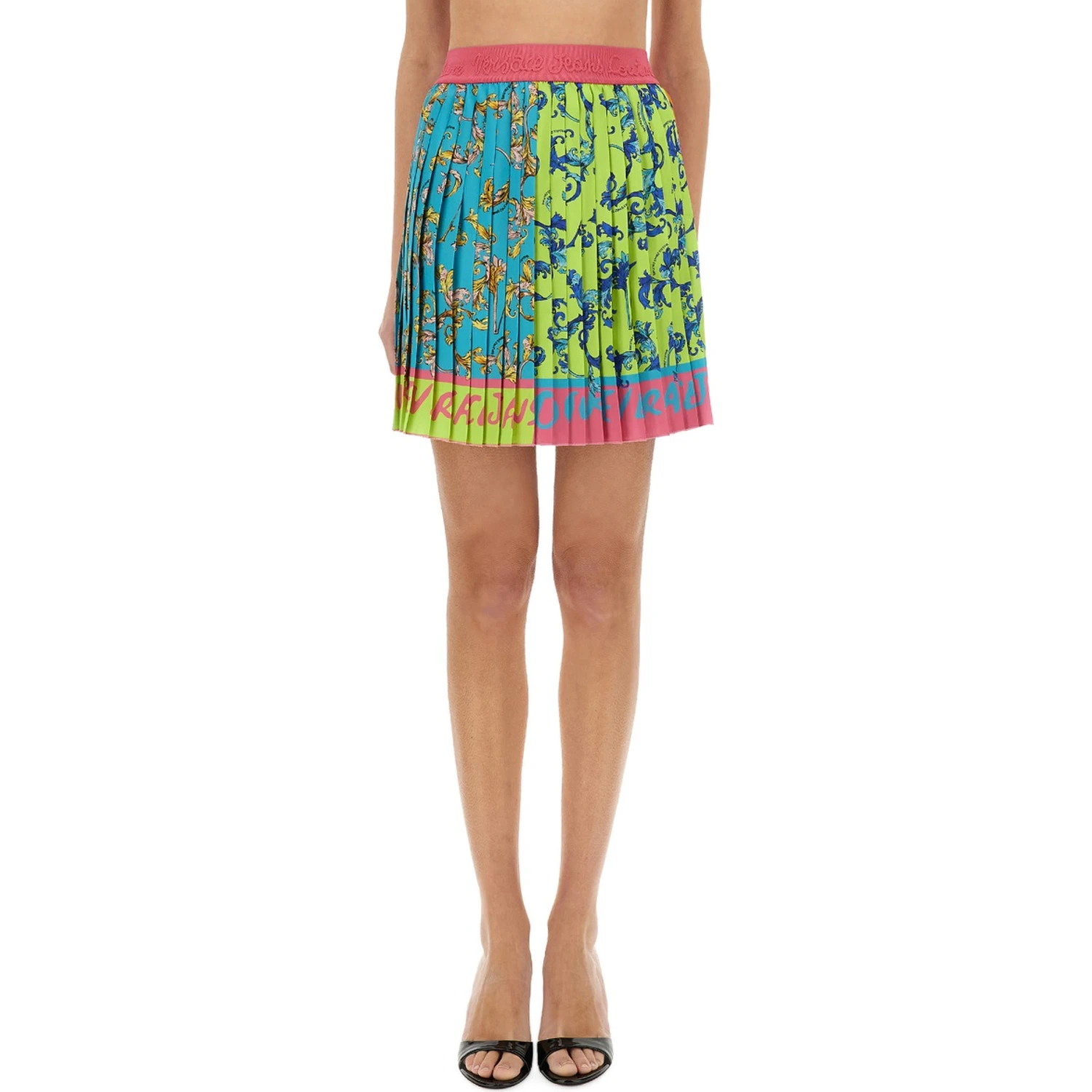 "OUTLINE BAROQUE" MINI PLEATED SKIRT