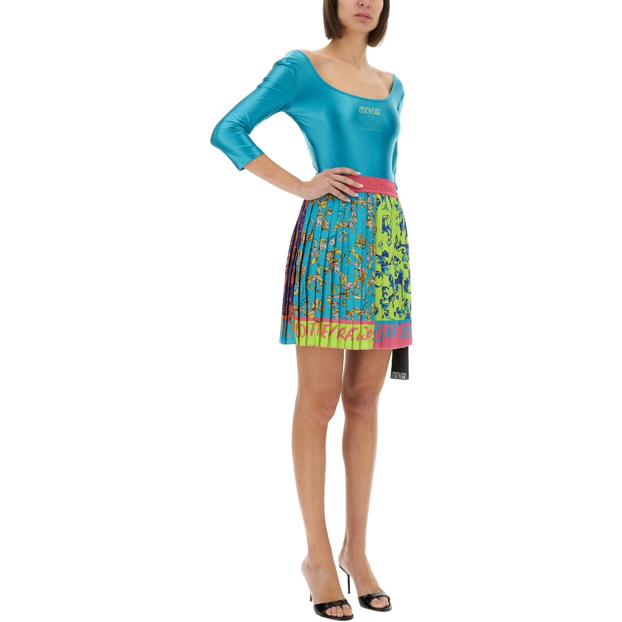 "OUTLINE BAROQUE" MINI PLEATED SKIRT