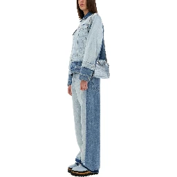 STRAIGHT-LEG JEANS WITH CONTRASTING PANELS