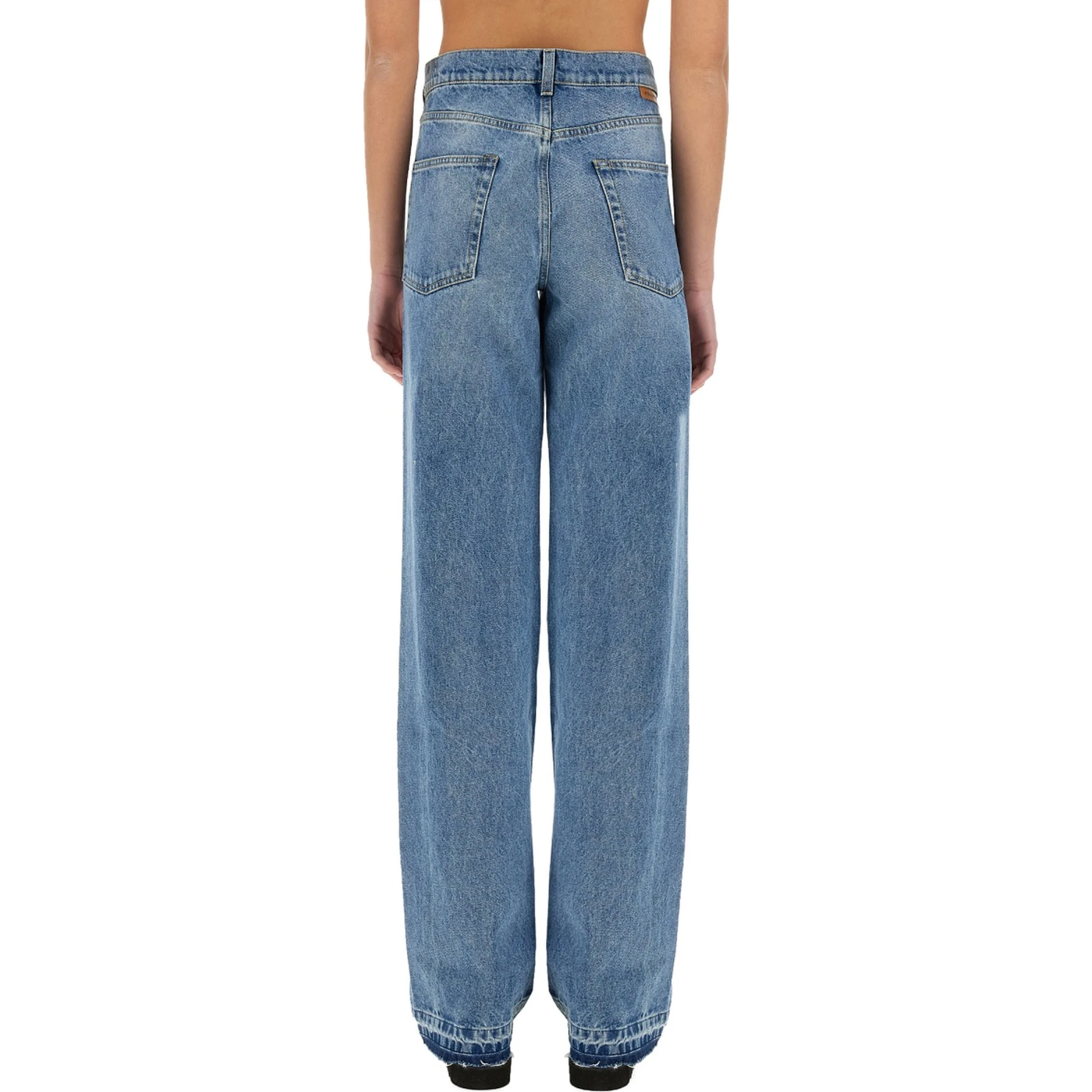 STRAIGHT-LEG JEANS WITH CONTRASTING PANELS