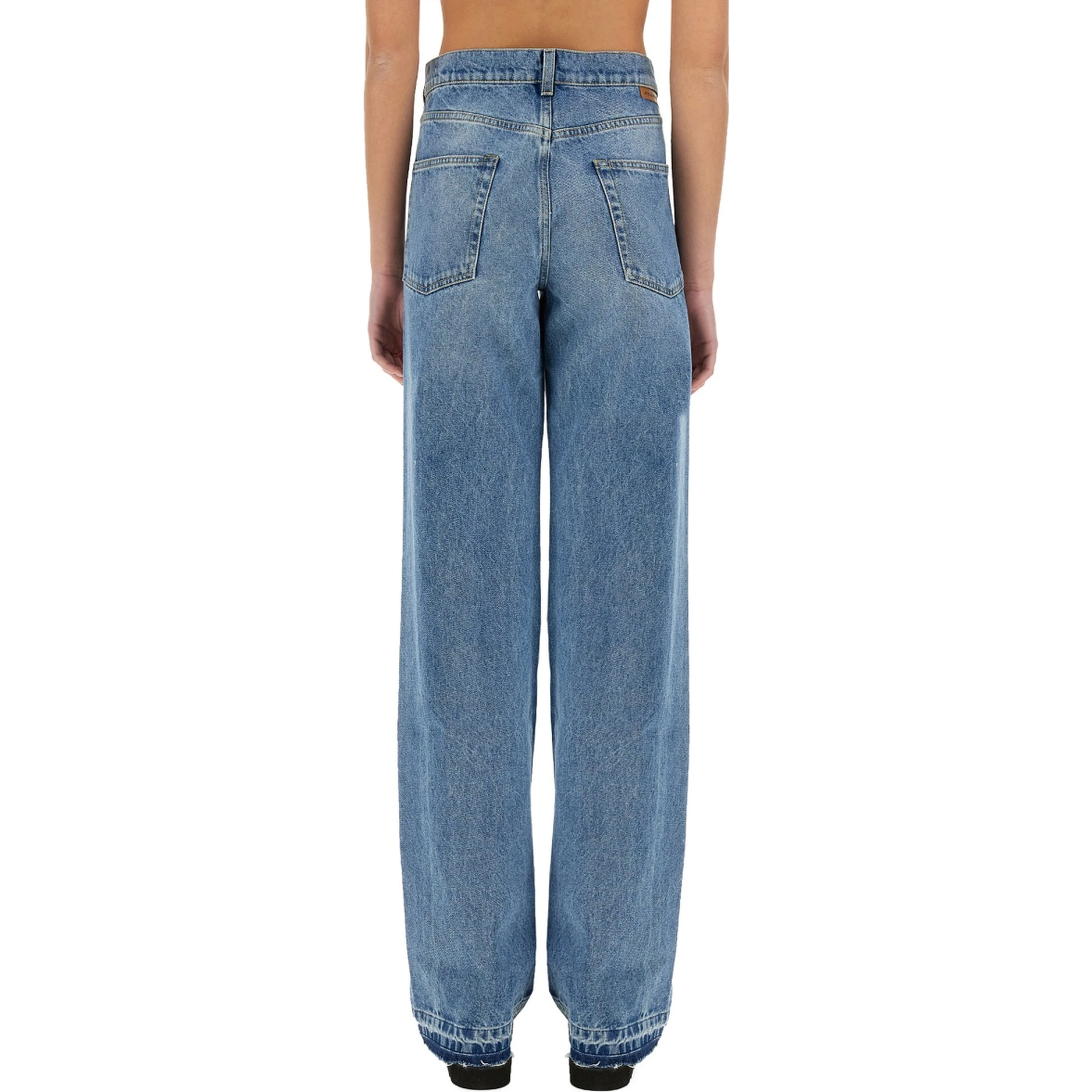 STRAIGHT-LEG JEANS WITH CONTRASTING PANELS