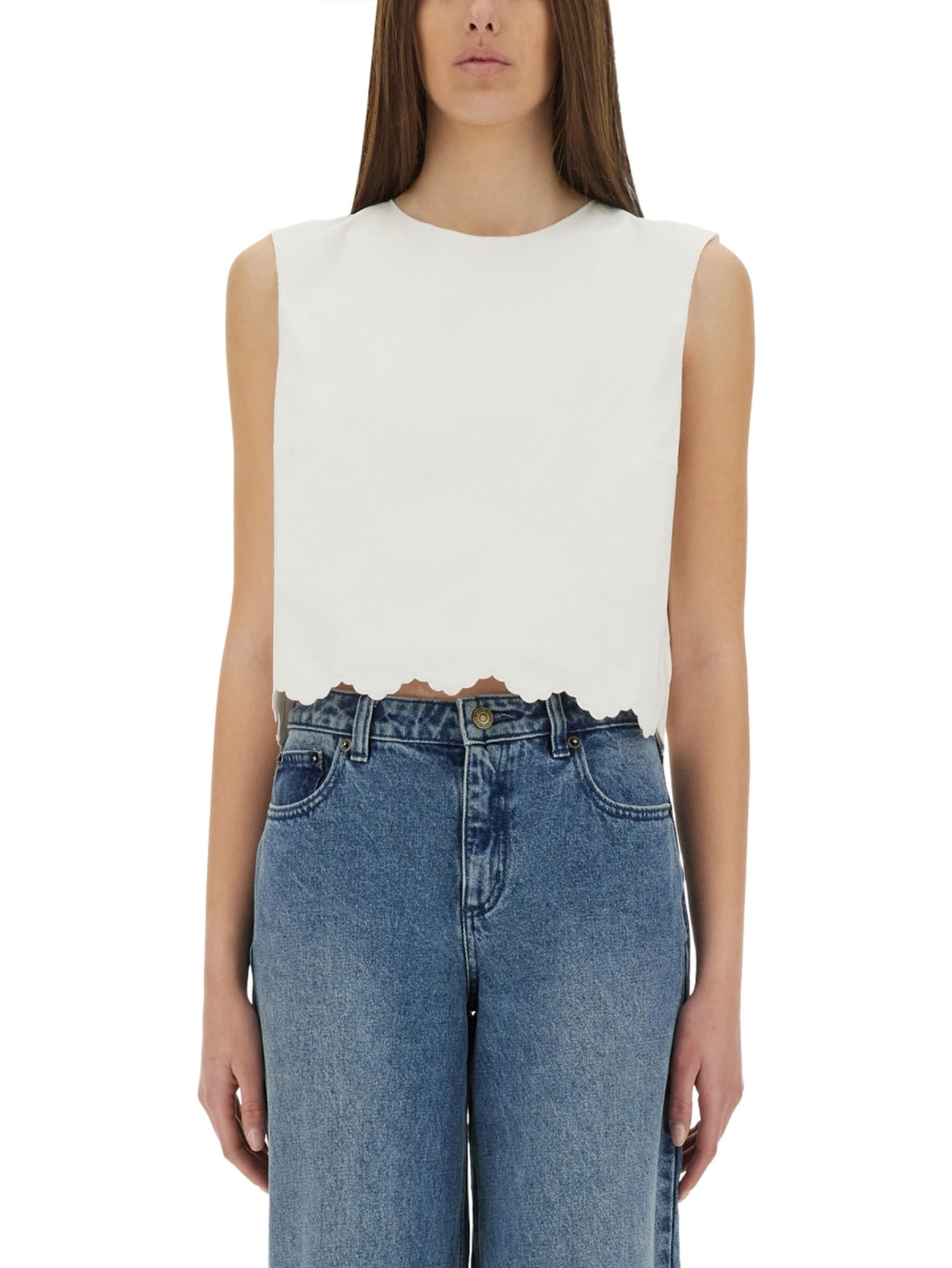 SHORT POPLIN TOP