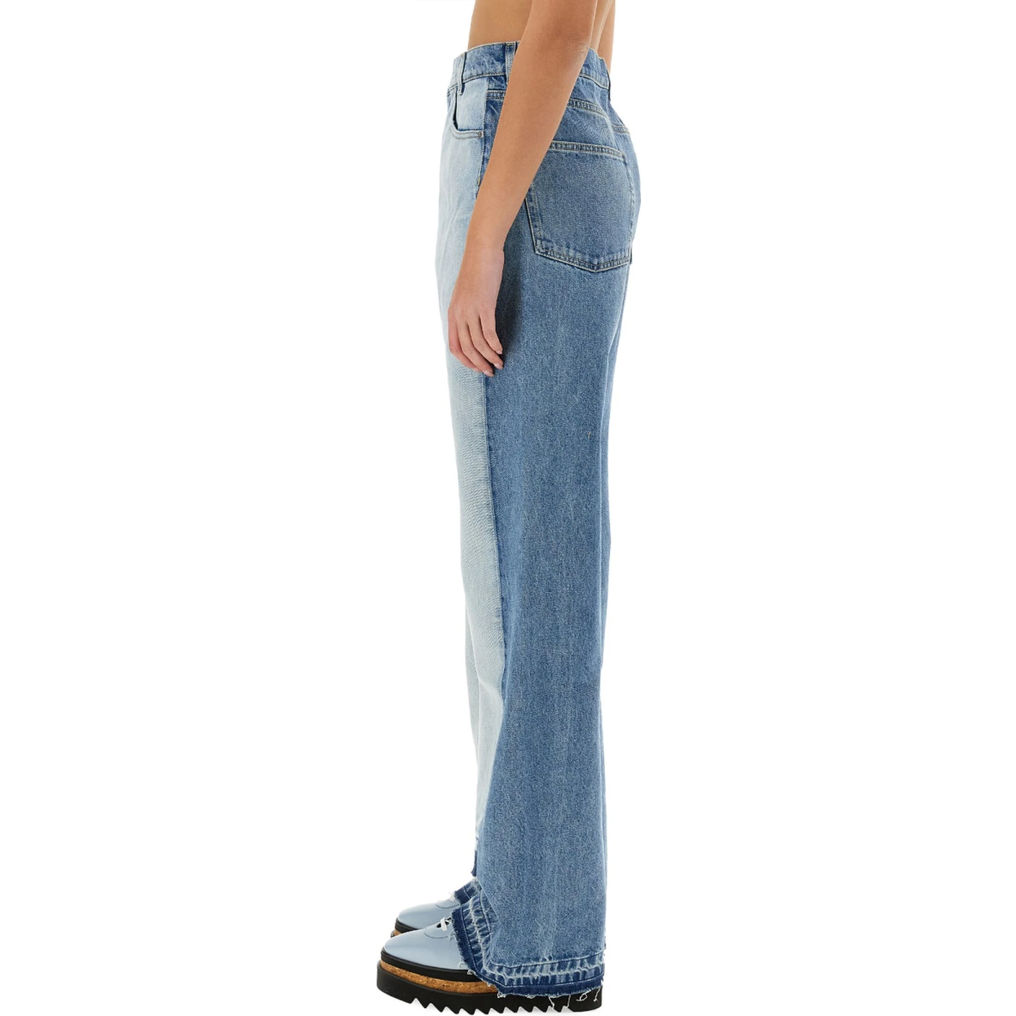 STRAIGHT-LEG JEANS WITH CONTRASTING PANELS