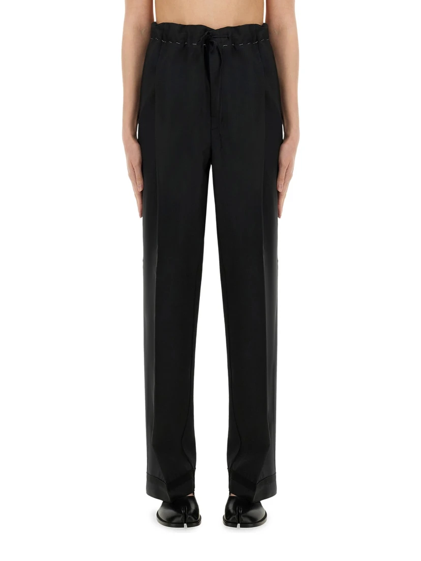 WOOL AND MOHAIR PANTS