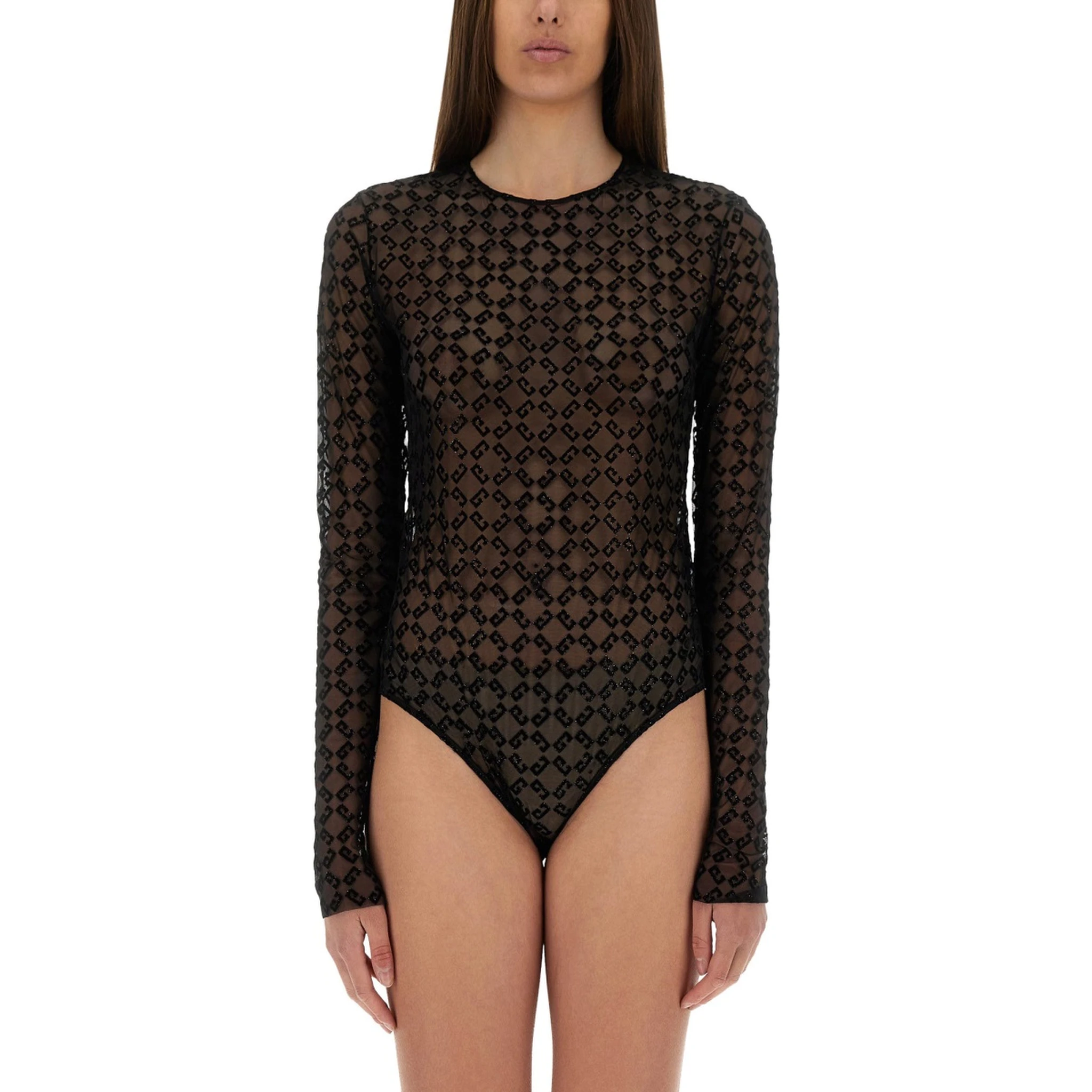 MONOGRAM TULLE BODYSUIT