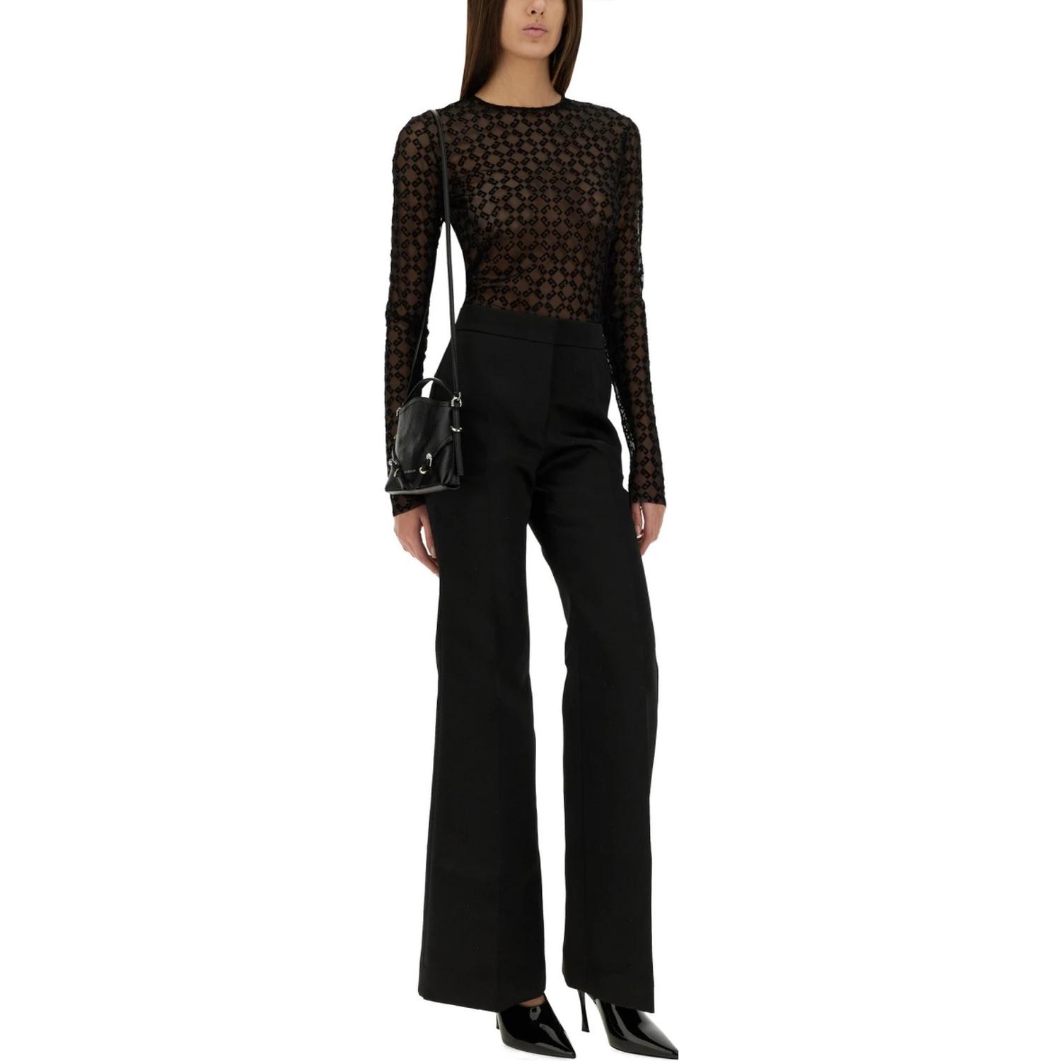 MONOGRAM TULLE BODYSUIT