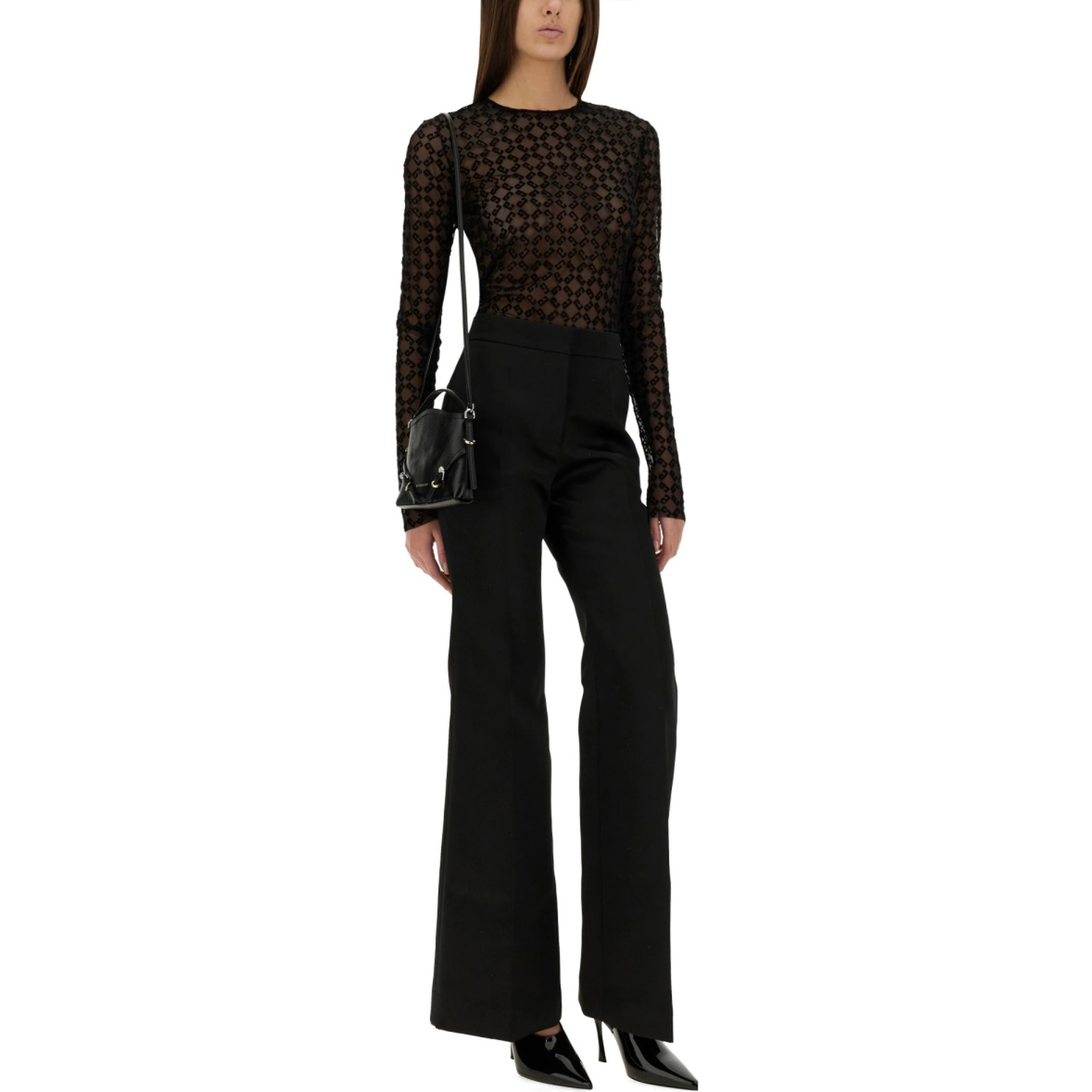 MONOGRAM TULLE BODYSUIT