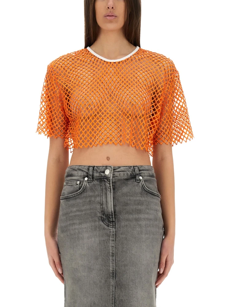 CROPPED MESH TOP