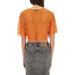 CROPPED MESH TOP