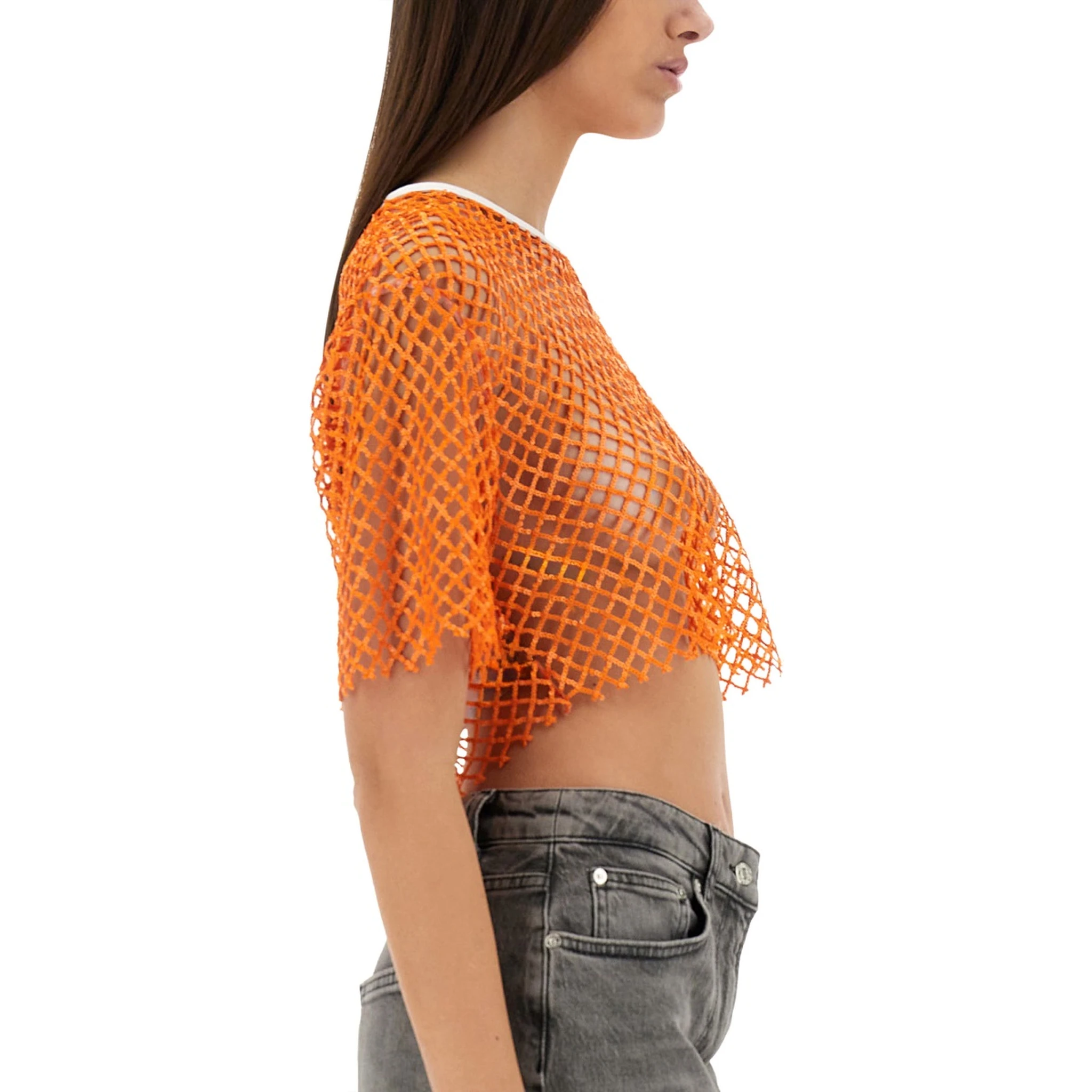 CROPPED MESH TOP