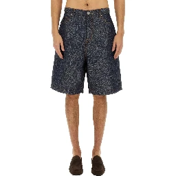 JACQUARD DENIM BERMUDA SHORTS