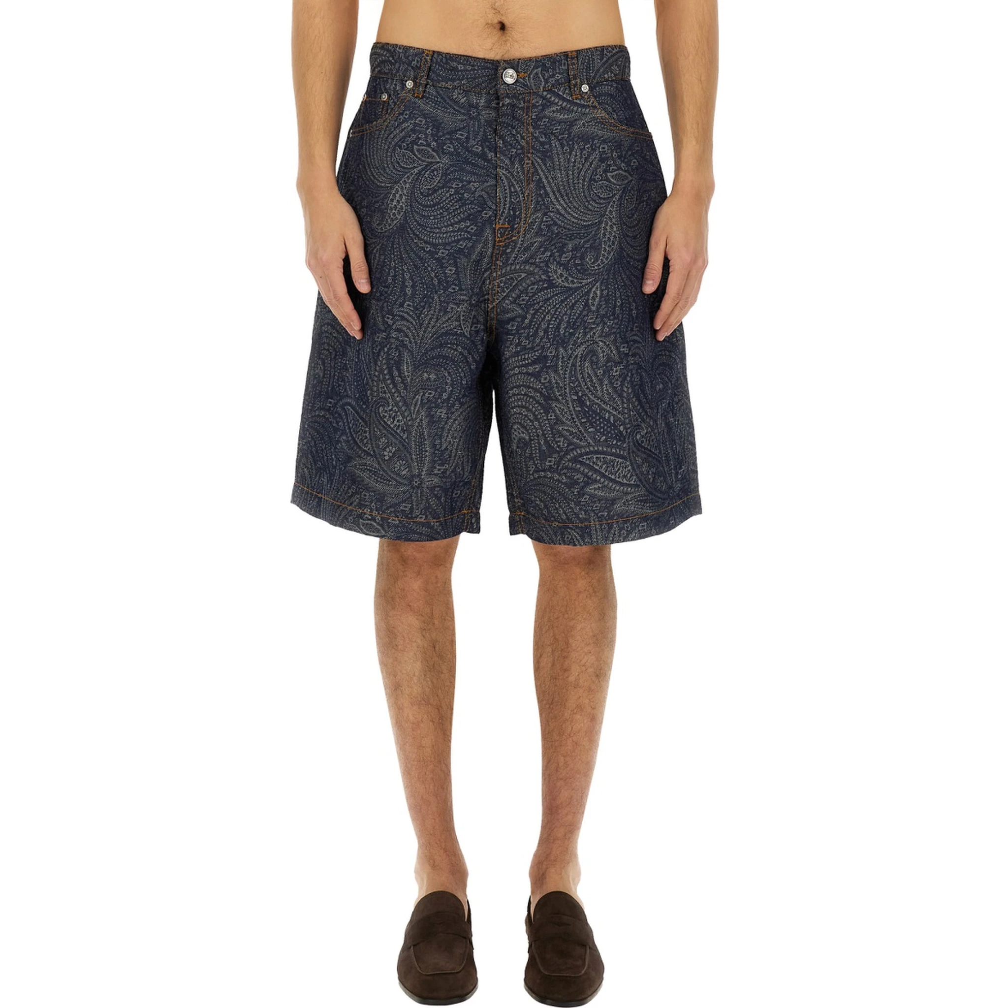 JACQUARD DENIM BERMUDA SHORTS