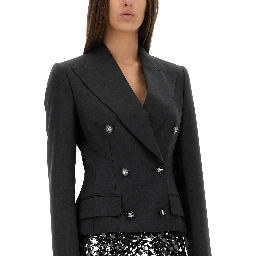 DOLCE DOUBLE-BREASTED JACKET WITH DG LOGO BUTTONS