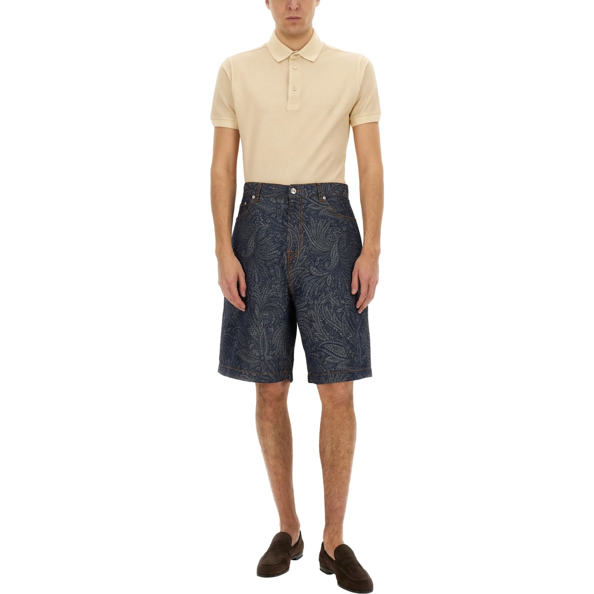 JACQUARD DENIM BERMUDA SHORTS