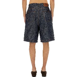 JACQUARD DENIM BERMUDA SHORTS