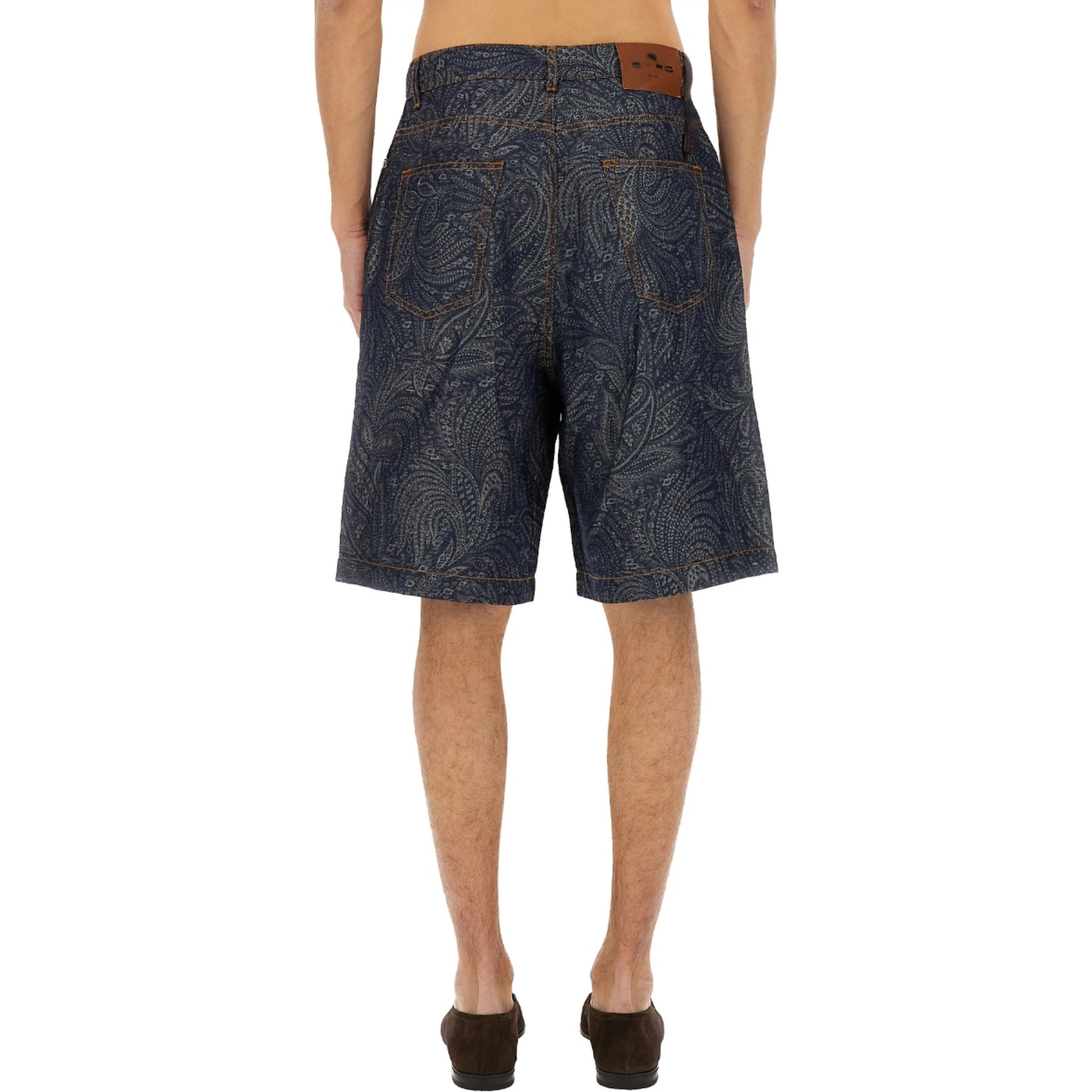 JACQUARD DENIM BERMUDA SHORTS