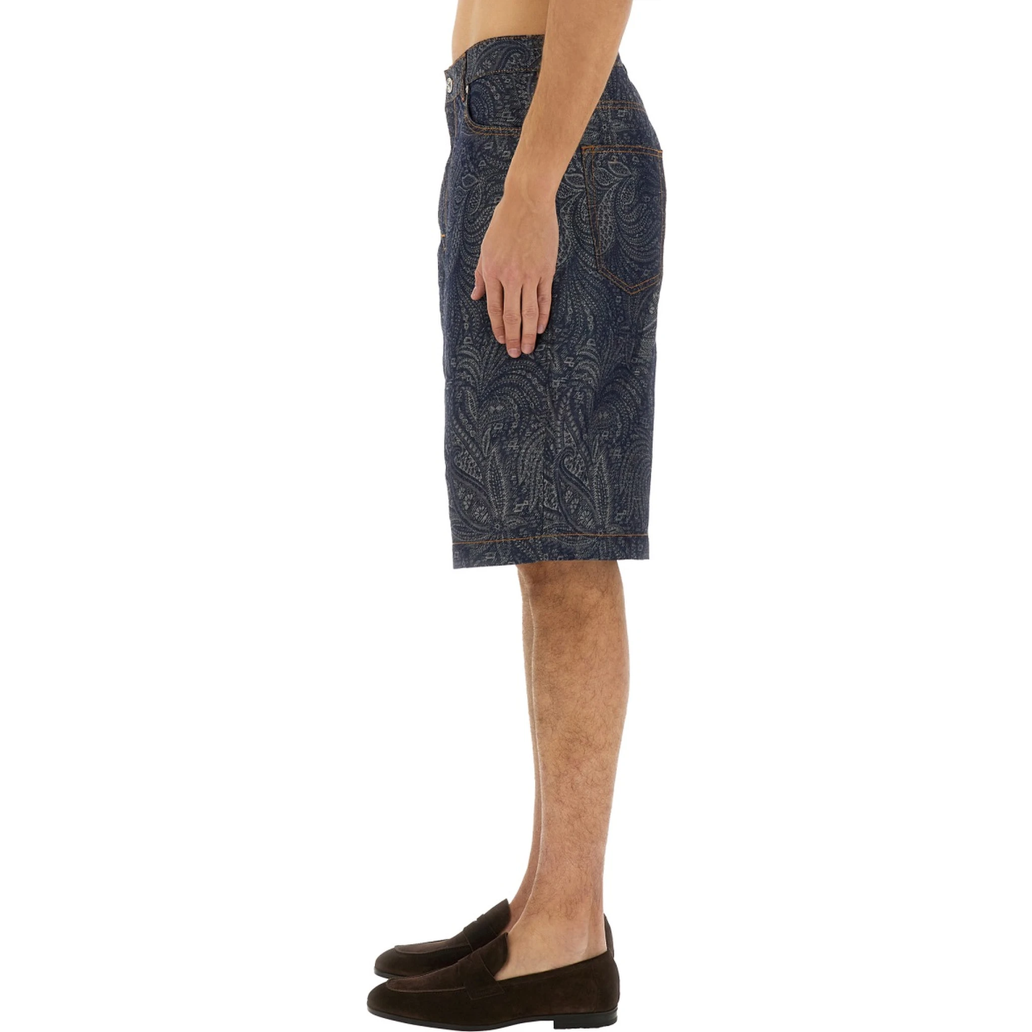 JACQUARD DENIM BERMUDA SHORTS