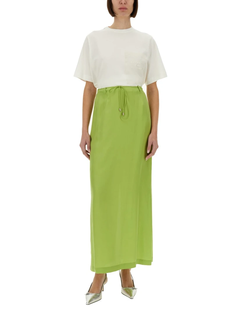 LONG SILK SKIRT