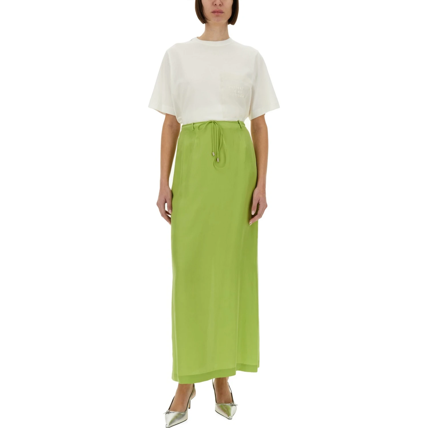 LONG SILK SKIRT