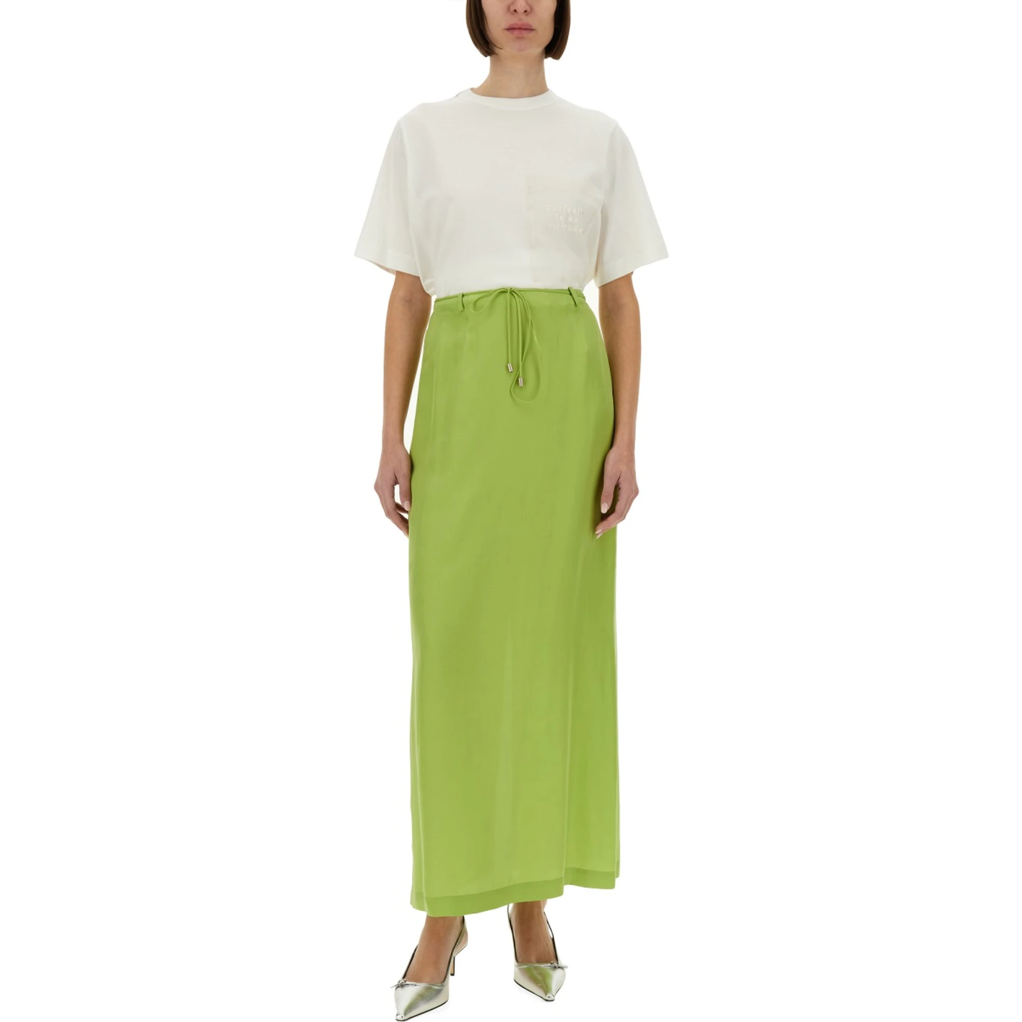 LONG SILK SKIRT