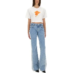 ICE-CREAM PRINT CROPPED T-SHIRT