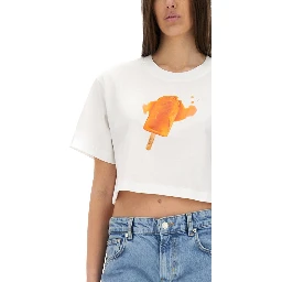 ICE-CREAM PRINT CROPPED T-SHIRT