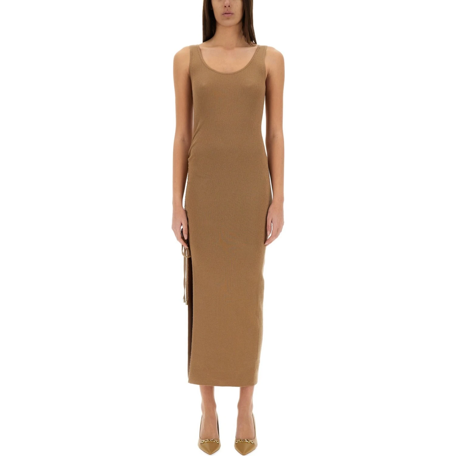 STRETCH WOOL BLEND CAMISOLE DRESS